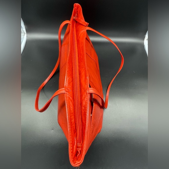 Latico NJ USA Vibrant Orange Leather Tote Shoulder Bag - Picture 11 of 13